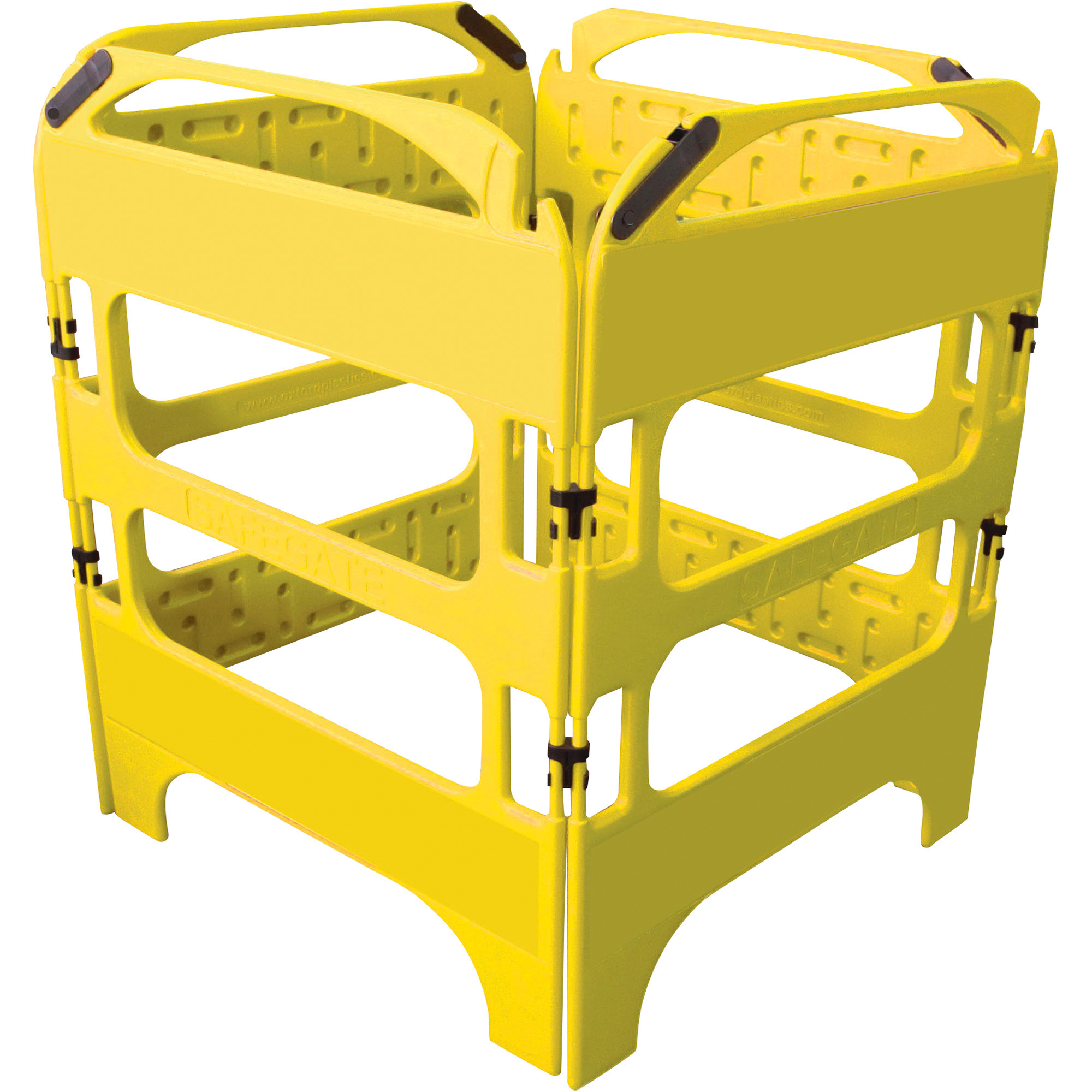 Plasticade Safegate Manhole Guard, Yellow, 29 1/2in.L x 39 7/16in.W, Model# CSP-SG-4KIT-Y